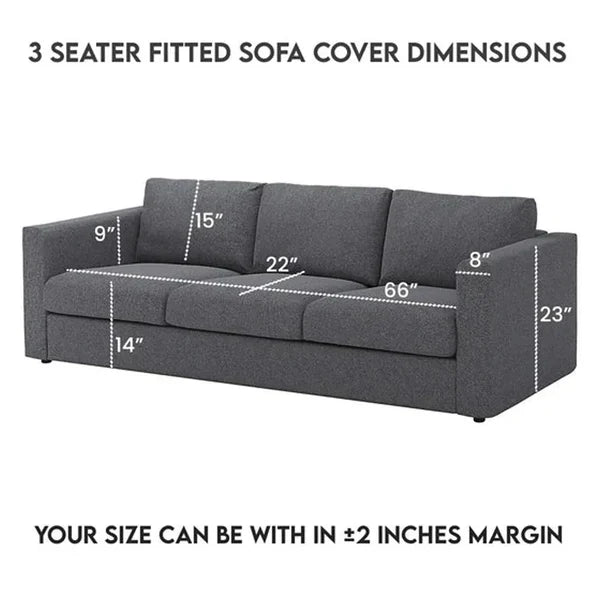 Premium Textured Grey Sofa Cover – Soft Waffle Stretch Couch Protector for Living Room Furniture, Stylish Washable Slipcover for Everyday Home Protection