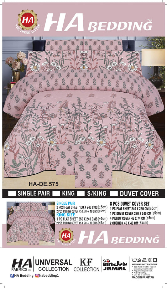 HA Bedding  Bedsheet Set – Premium Botanical Bedding with Pillow Covers | Single, King & 8-Piece Duvet Cover Set